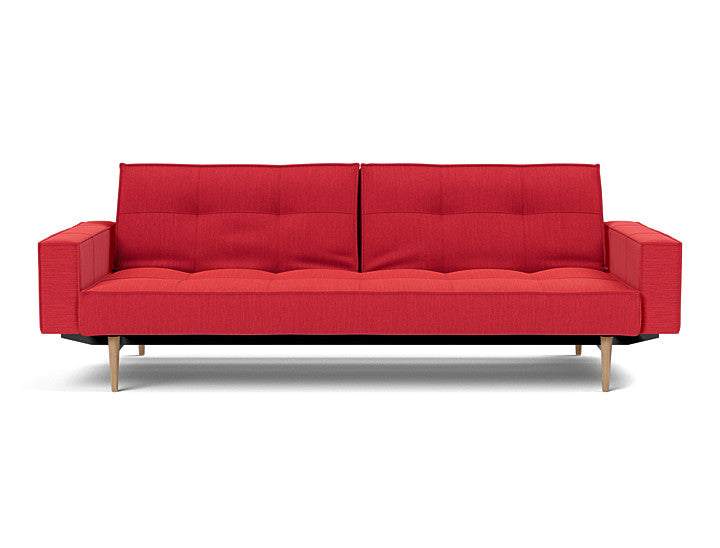 Splitback Styletto Sofa Bed Light Wood With Arms - variant image