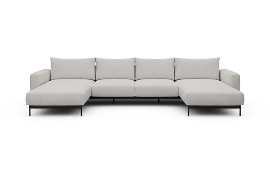 Arthon Modular Sofa - B4M - 365 x 185 cm - Chaise + 2 Seater + Chaise - 574 Vivus Dusty Off White