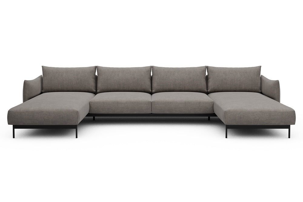 Kayto Modular Sofa - D4 - 385 x 185 cm - Chaise + 2 Seater + Chaise - 418 Esina Truffle