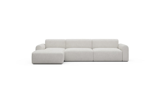 Rund Casual Modular Sofa - Configurations 1 - D5L - 312 x 152 cm - Chaise + 3 Seater - 574 Vivus Dusty Off White