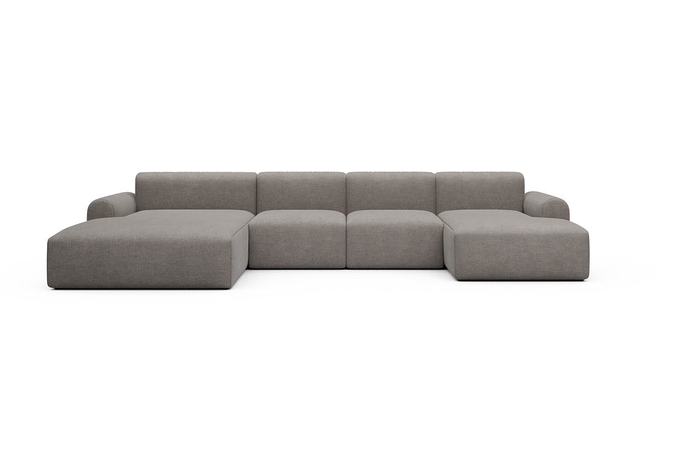 Rund Casual Modular Sofa - Configurations 2 - U2L - 360 x 188 cm - Chaise + 2 Seater + Chaise - 418 Esina Truffle