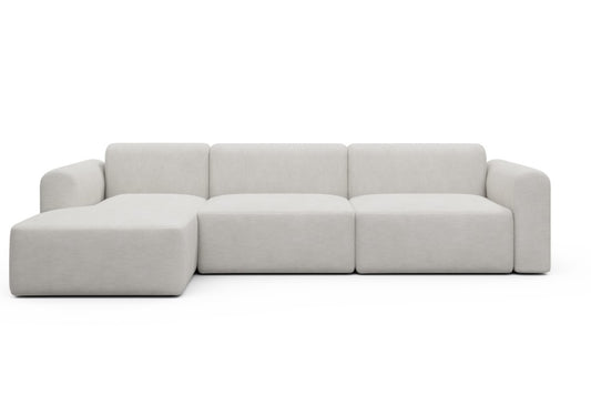 Rund Modular Sofa - Configurations 1 - D5L - 312 x 152 cm - Chaise + 3 Seater - 574 Vivus Dusty Off White