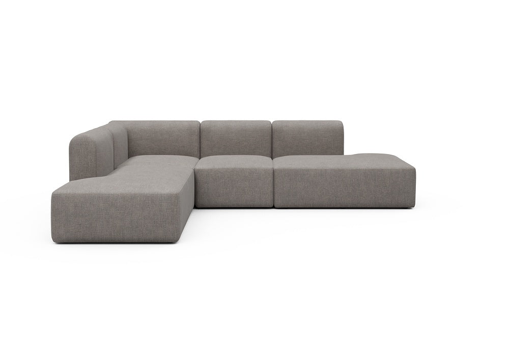 Rund Modular Sofa - Configurations 1 - F3H - 296 x 224 cm - Open-end + 2 Seater + Open-end - 418 Esina Truffle