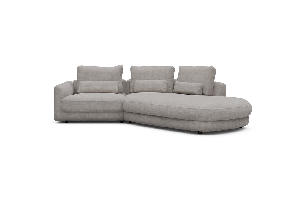 Vivole Modular Sofa - 5A - 295 x 167 cm - 1,5 Seater + 45 deg Open-edd - 418 Esina Truffle