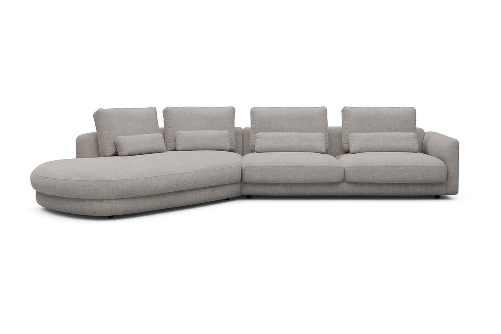Vivole Modular Sofa - A3 - 393 x 167 cm - 45 deg Open-end + 3 Seater - 418 Esina Truffle
