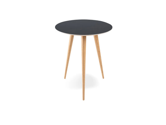 Arp Side Table - Arp Side Table Ø45 - Linoleum Nero (Black) Oiled Oak White Oil