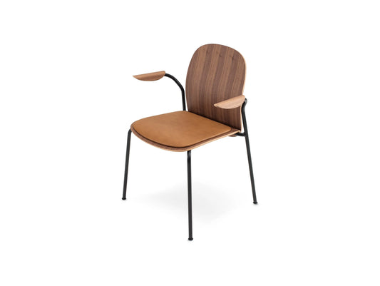 Book Armchair - Book Armchair - FC10 - Guest or Autumn fabric - Lacquered Walnut