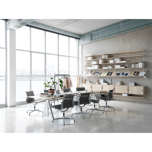 Height-adjustable conference tables 360x90 Oak/Black - image 2