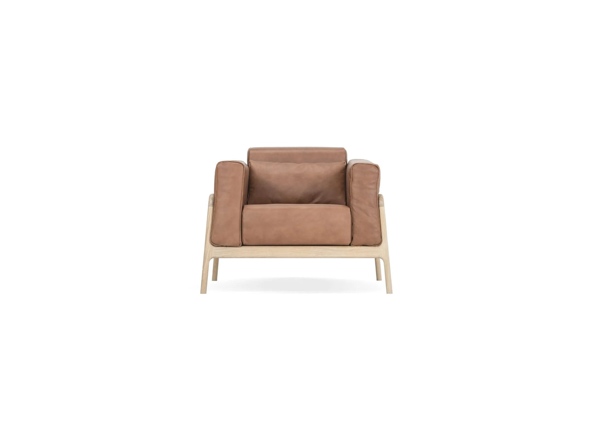 Fawn Armchair - Fawn Armchair - Dakar leather 2732 Whisky Oiled Oak White Oil