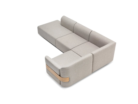 Hugg Modular Sofa - Hugg Modular Sofa Corner - HC 80 - Yoredale UDA08 Gayle Lacquered Oak RAL 9005 Black