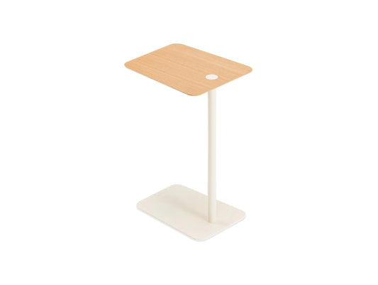 Loop Side Table - Loop Side Table - Oak Veneer Natural Lacquer Powder-coated steel RAL 1013 Mushroom