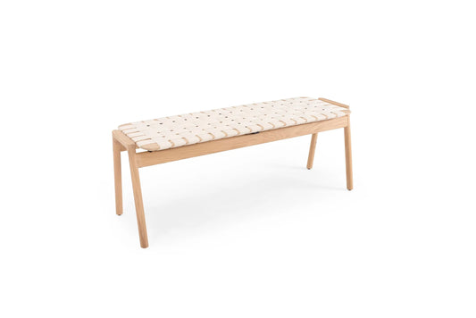 Klupa Bench - Klupa Bench 120 - Cotton Webbing - Herringbone weave - Oiled Oak