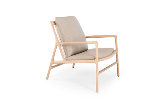 Dedo Easy Chair - Dedo Easy Chair - Dakar leather 1436 Stone Oiled Walnut Natural Oil