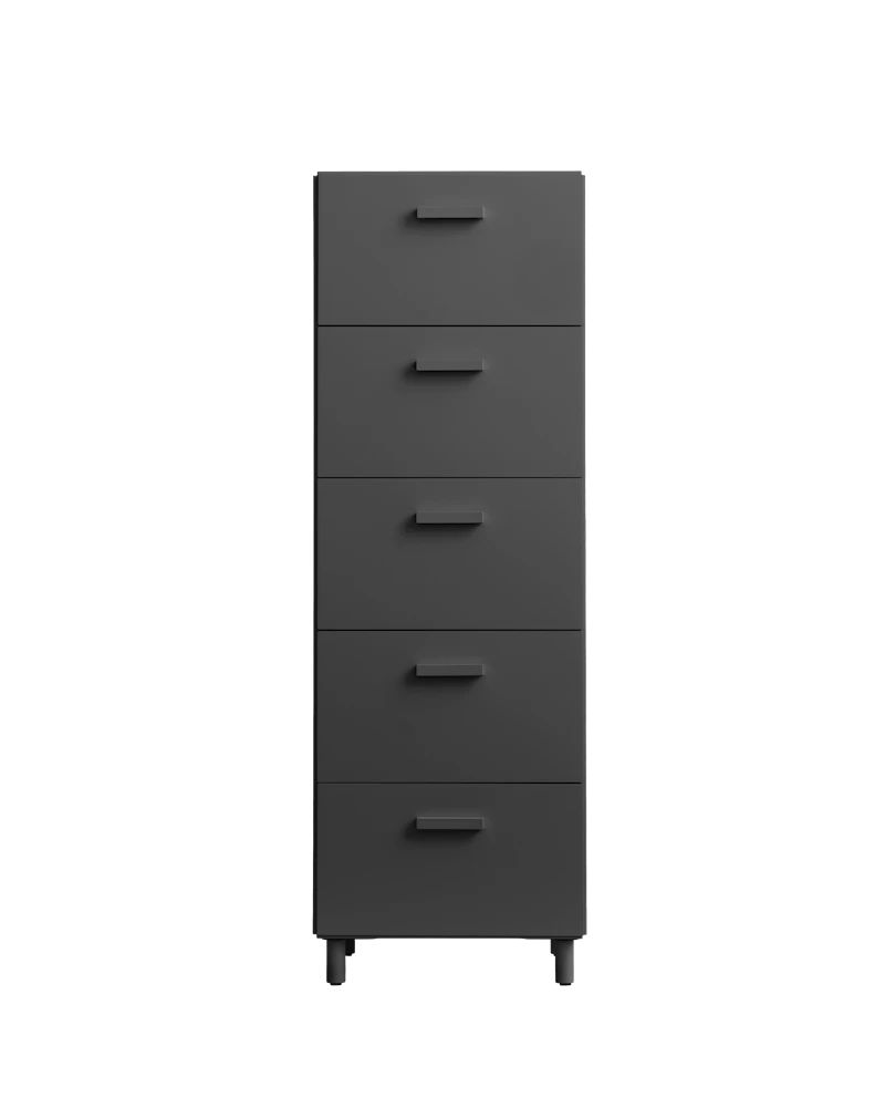 Relief Chest of drawers, tall Grey