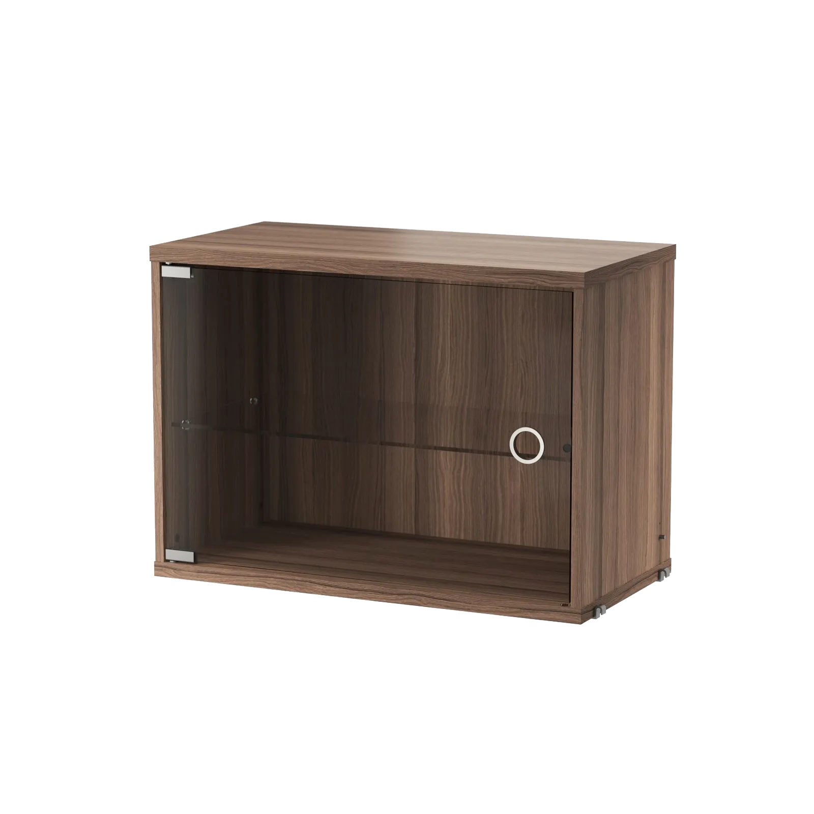 Display cabinet with swing glass door - W58 x D30 x H42, Walnut - image 3