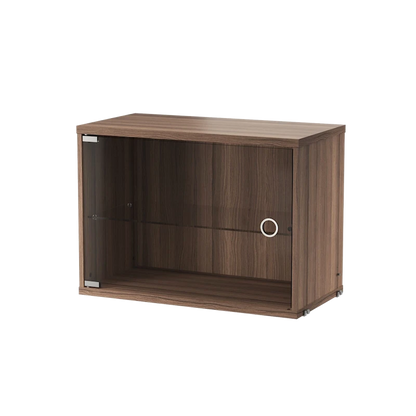 Display cabinet with swing glass door - W58 x D30 x H42, Walnut