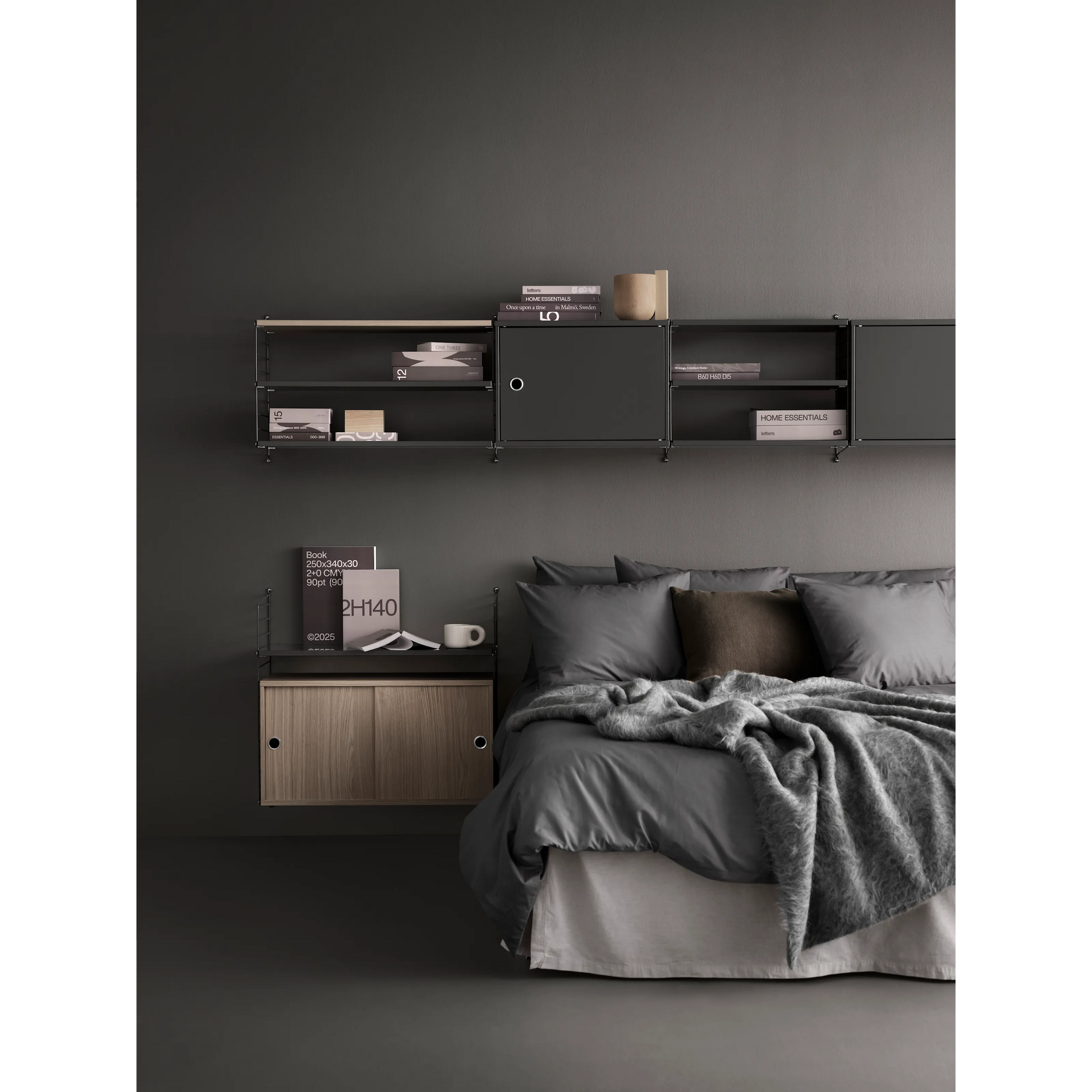 Cabinet with flip door - W78 x D30 x H42, Dark grey - image 2