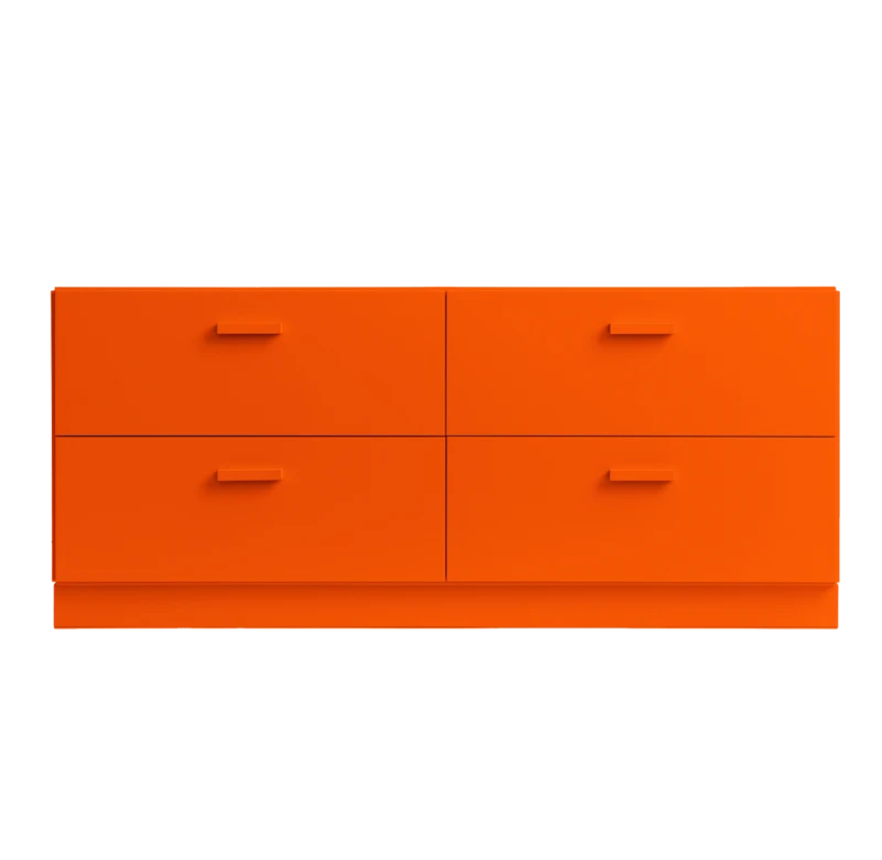Relief Chest of drawers, low Orange