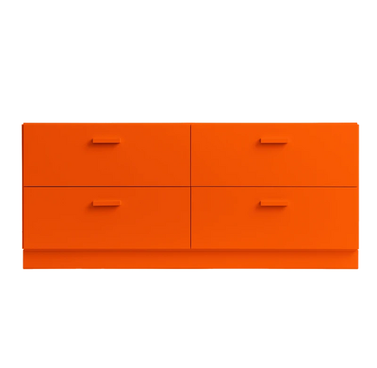 Relief Chest of drawers, low Orange
