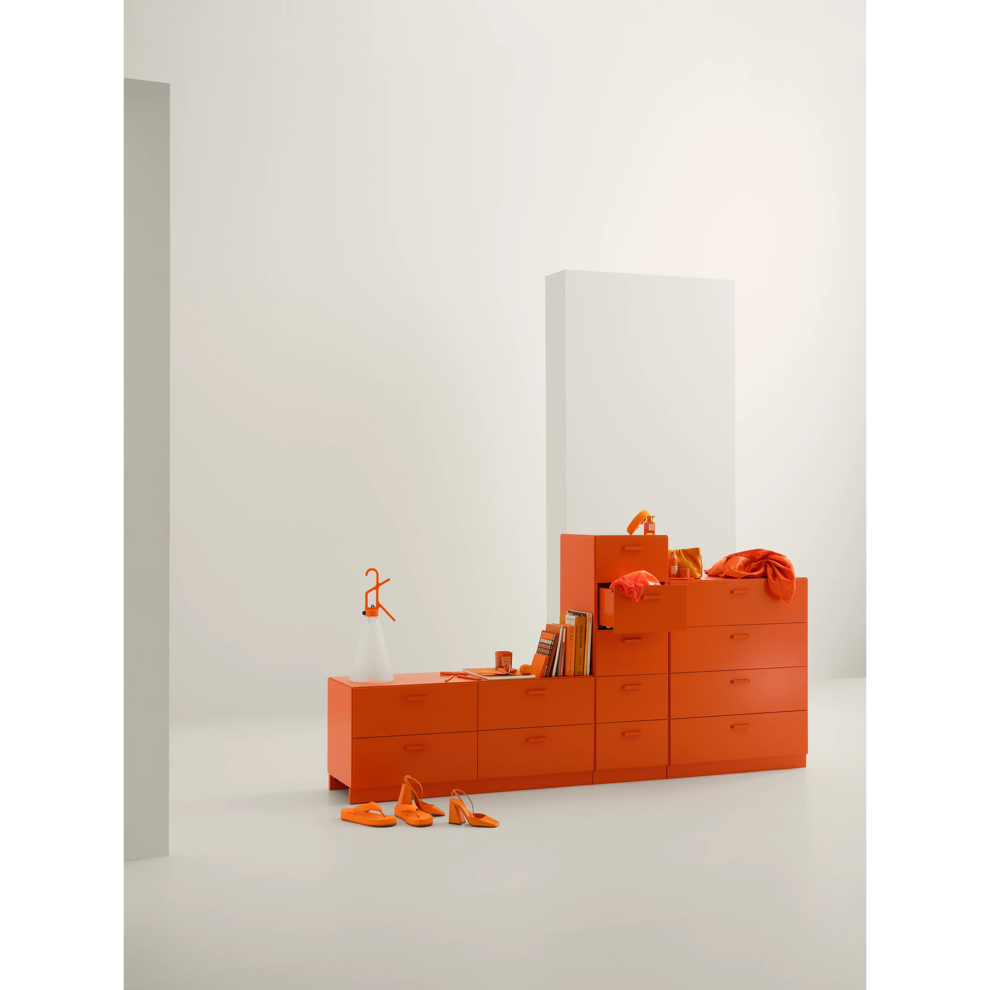 One low and one tall Relief drawer with legs Orange - image 2