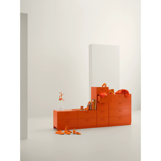One low and one tall Relief drawer with legs Orange - image 2