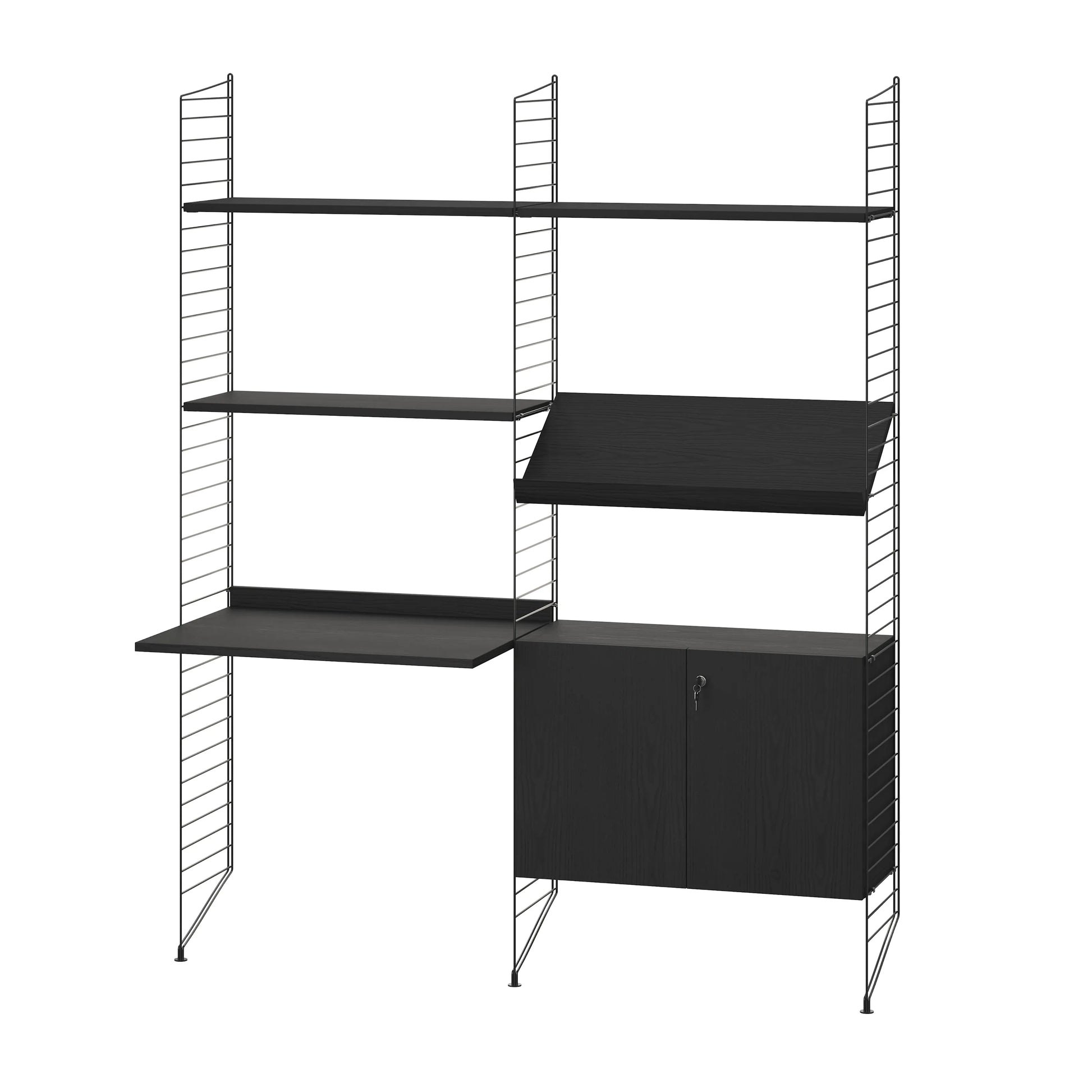 Cabinet with lock - W78 x D32.2 x H52, Black stained ash - image 2