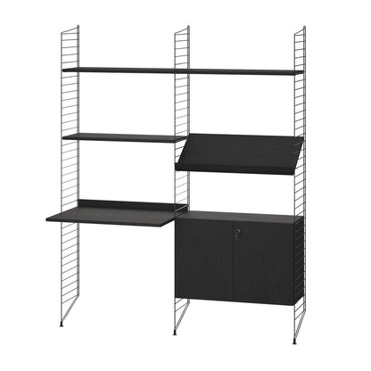 Cabinet with lock - W78 x D32.2 x H52, Black stained ash - image 2