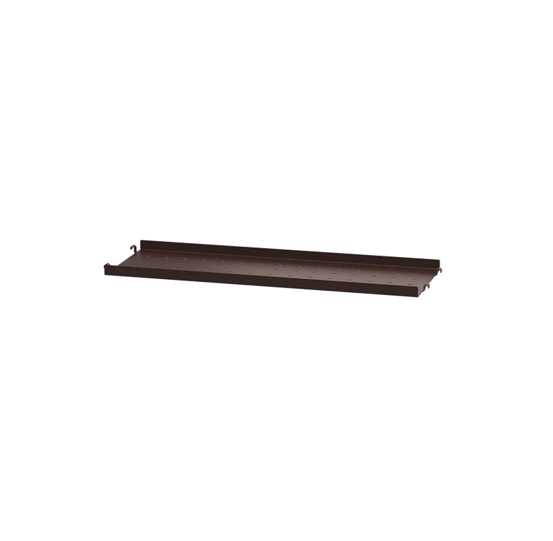 Metal shelf low edge - W58 x D20, Dark brown