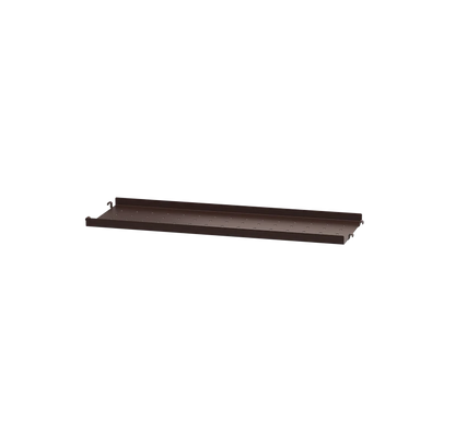 Metal shelf low edge - W58 x D20, Dark brown