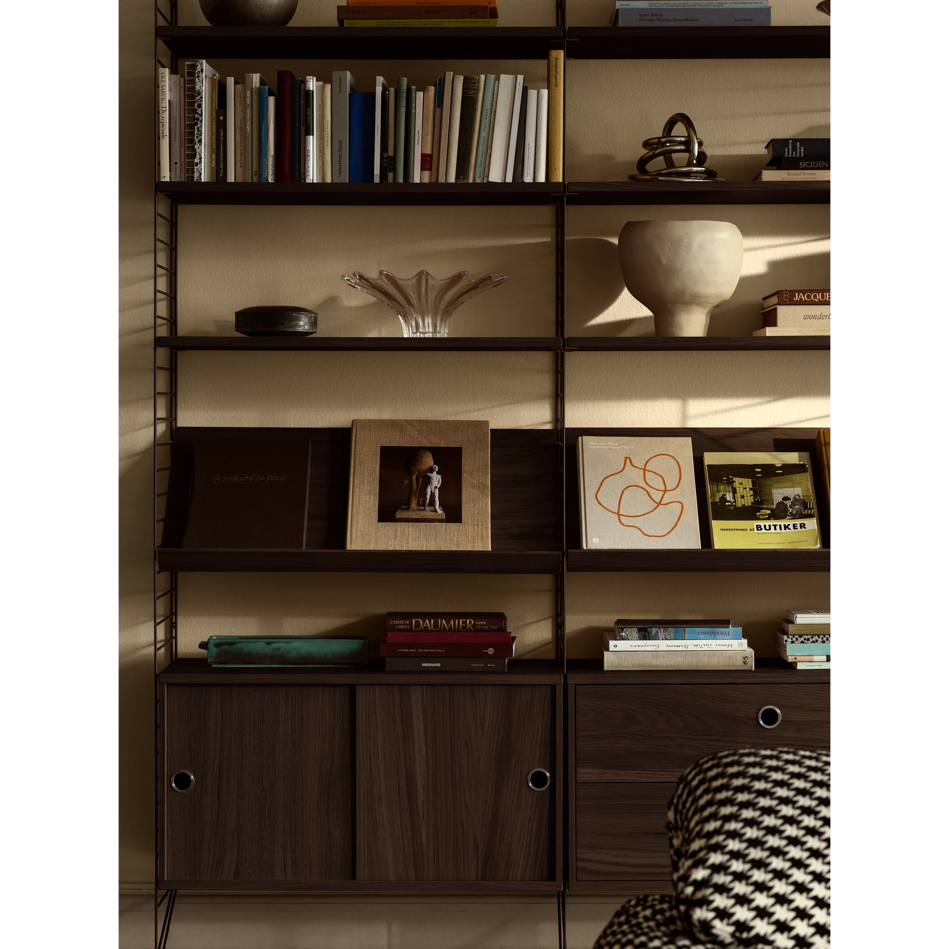 Cabinet with sliding door - W78 x D30 x H37, Dark oak - image 3