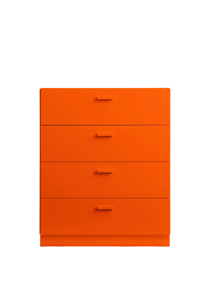 Relief Chest of drawers, wide Orange