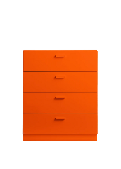 Relief Chest of drawers, wide Orange