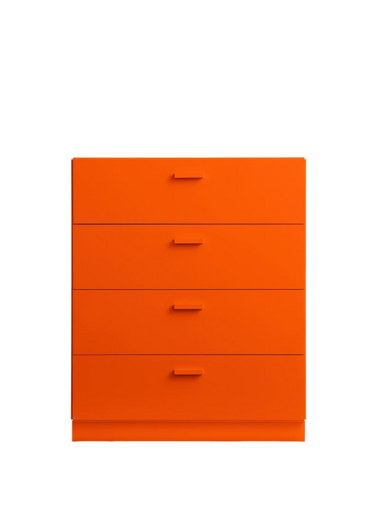 Relief Chest of drawers, wide Orange
