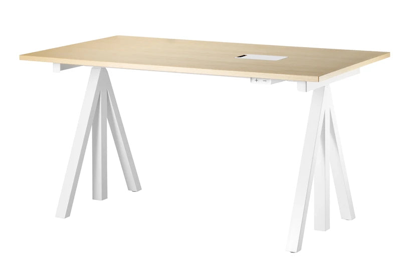 Height-adjustable work desk 140x78 White/Ash