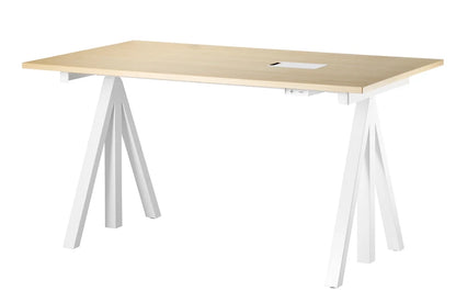 Height-adjustable work desk 140x78 White/Ash