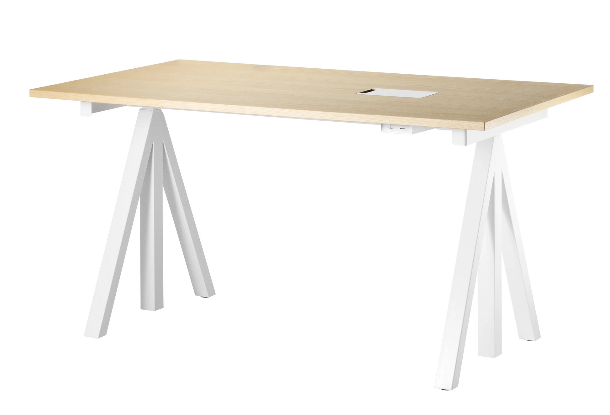 Height-adjustable work desk 140x78 White/Ash - image 3