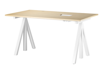 Height-adjustable work desk 140x78 White/Ash - image 3