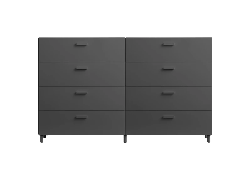 Two wide Relief drawers with legs Grey