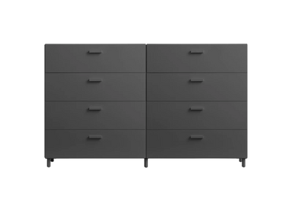 Two wide Relief drawers with legs Grey