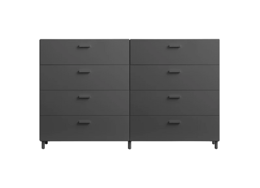 Two wide Relief drawers with legs Grey
