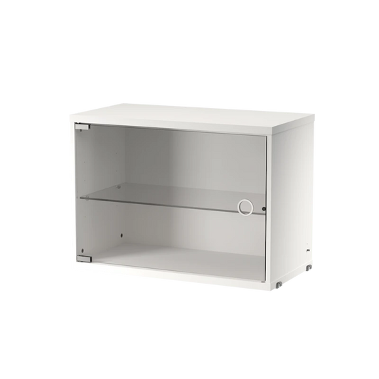 Display cabinet with swing glass door - W58 x D30 x H42, White