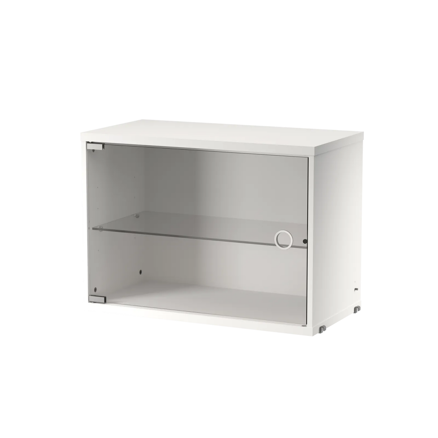 Display cabinet with swing glass door - W58 x D30 x H42, White - image 3