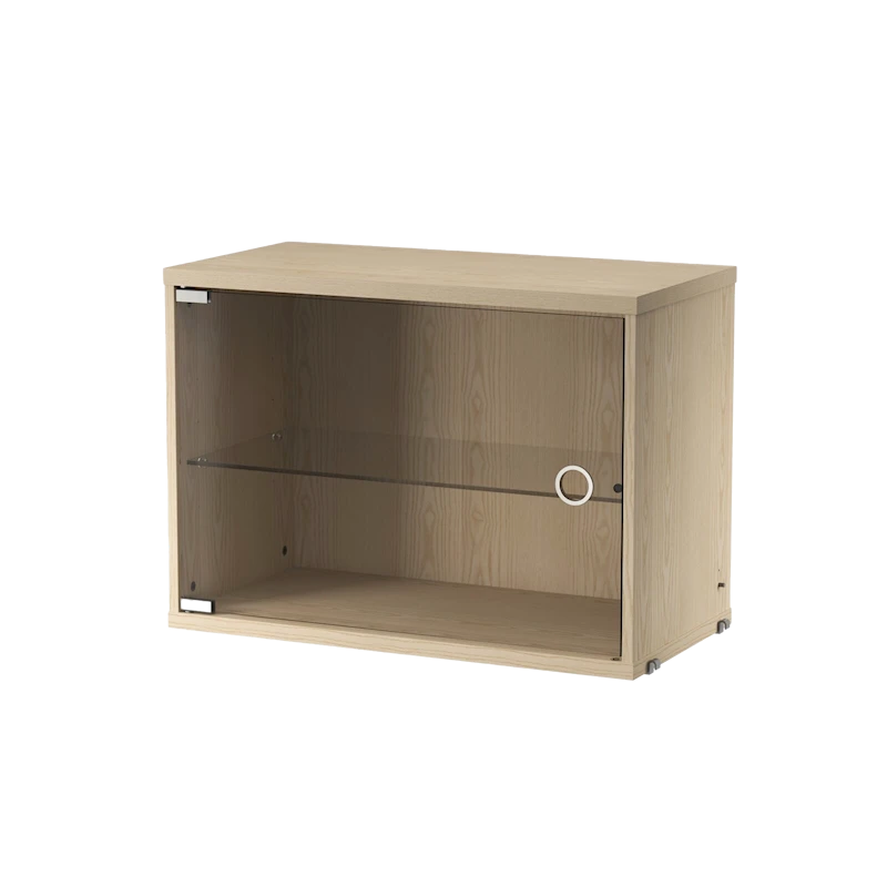 Display cabinet with swing glass door - W58 x D30 x H42, Ash