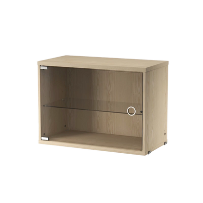 Display cabinet with swing glass door - W58 x D30 x H42, Ash
