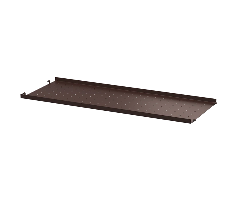 Metal shelf low edge - W78 x D30, Dark brown