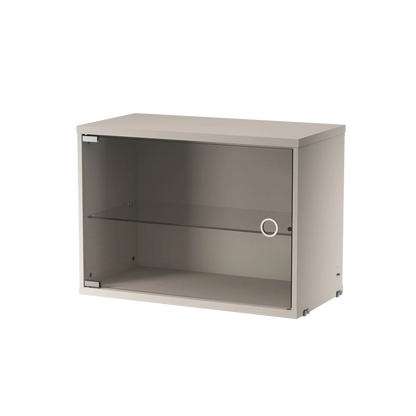 Display cabinet with swing glass door - W58 x D30 x H42, Beige - image 3