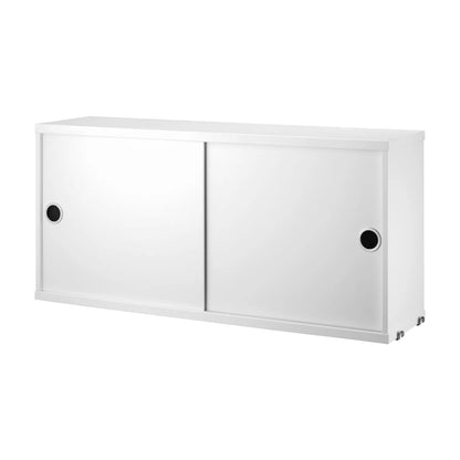 Cabinet with sliding door - W78 x D20 x H37, White - image 4