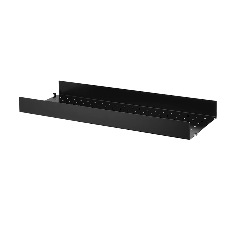 Metal shelf high edge - W78 x D30, Black