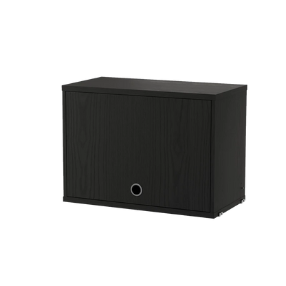 Cabinet with flip door - W58 x D30 x H42, Black stained ash