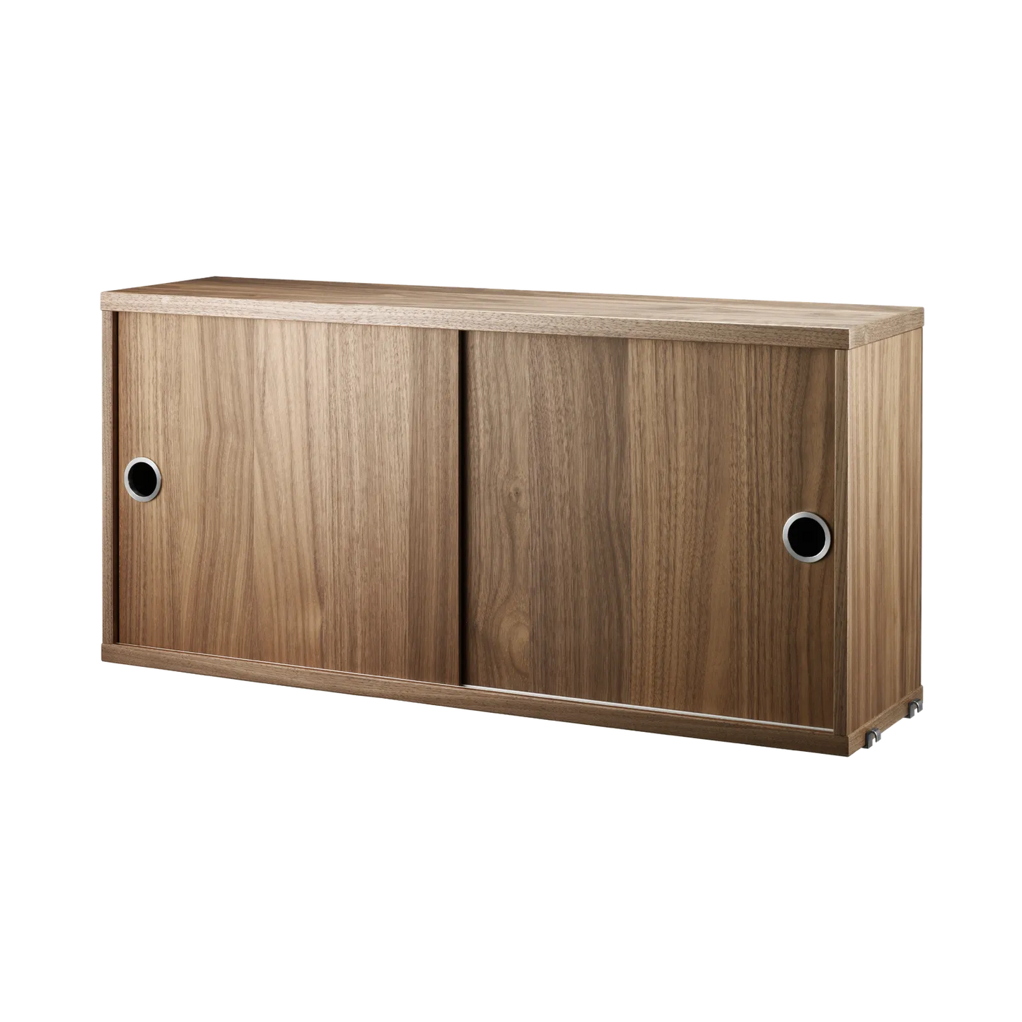 Cabinet with sliding door - W78 x D20 x H37, Walnut - image 3